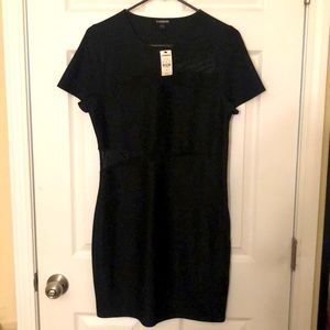 Express Black with mesh panels mini dress.